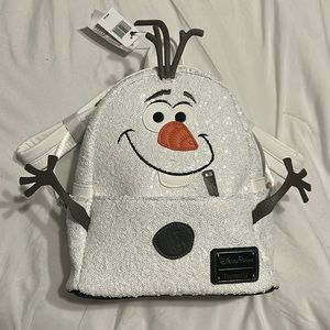 Loungefly Disney Parks Olaf. Added 2 official Disney Pins on Straps Anna & Elsa